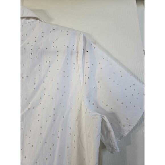 COS Flowy Cotton White Eyelet Beachy Vacation Tiered Midi Dress, Women's 10 - Picture 13 of 16